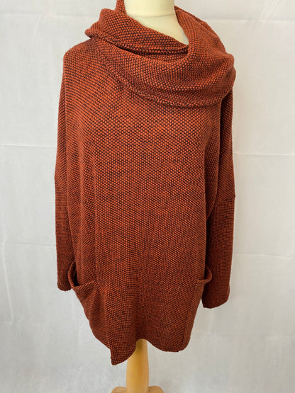 Made In Italy - XXXL/18 - cowl neck textured jumper