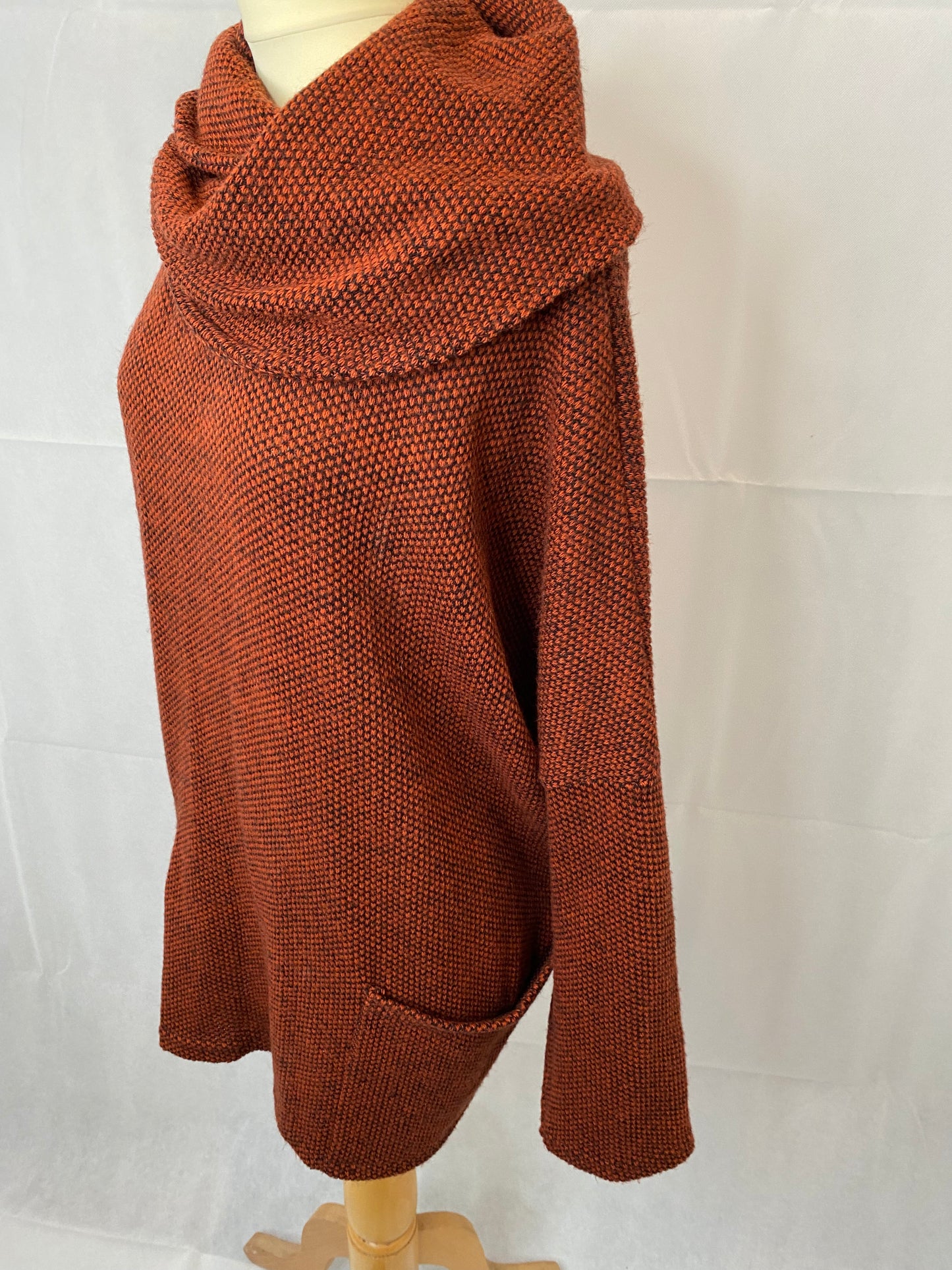 Made In Italy - XXXL/18 - cowl neck textured jumper