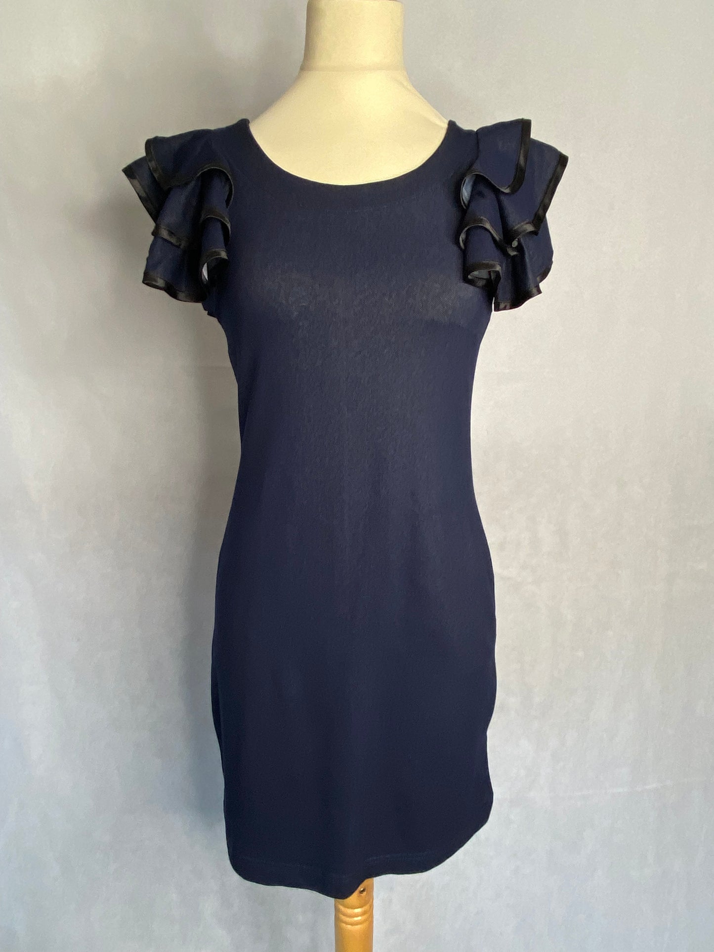 TSEGA - M/10 - Blue Frill sleeve stretch mini dress