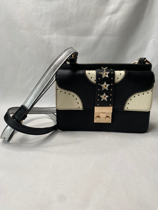 Accessorize - black cream star detail small crossbody bag