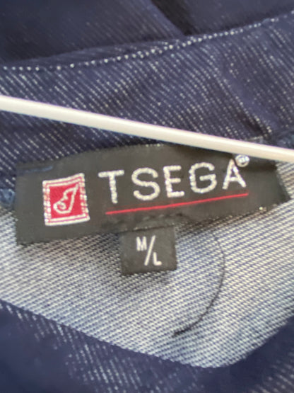 TSEGA - M/10 - Blue Frill sleeve stretch mini dress