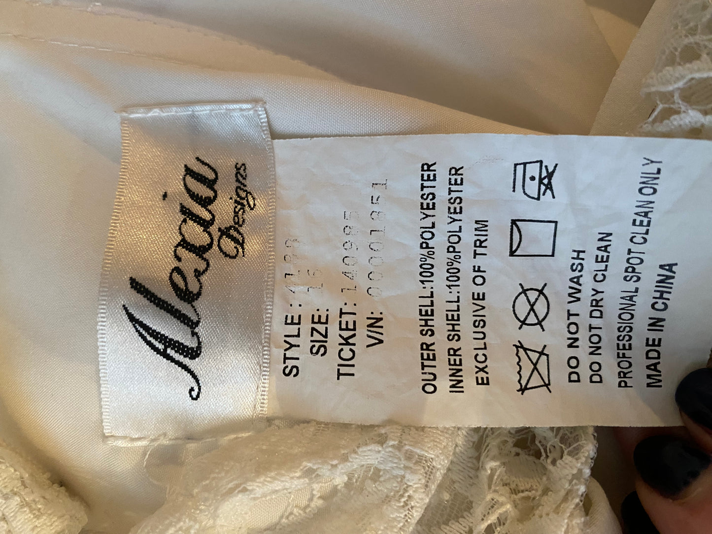 Alexia - XXL 16 - ivory sleeveless lace bodice satin fit flare maxi wedding dres
