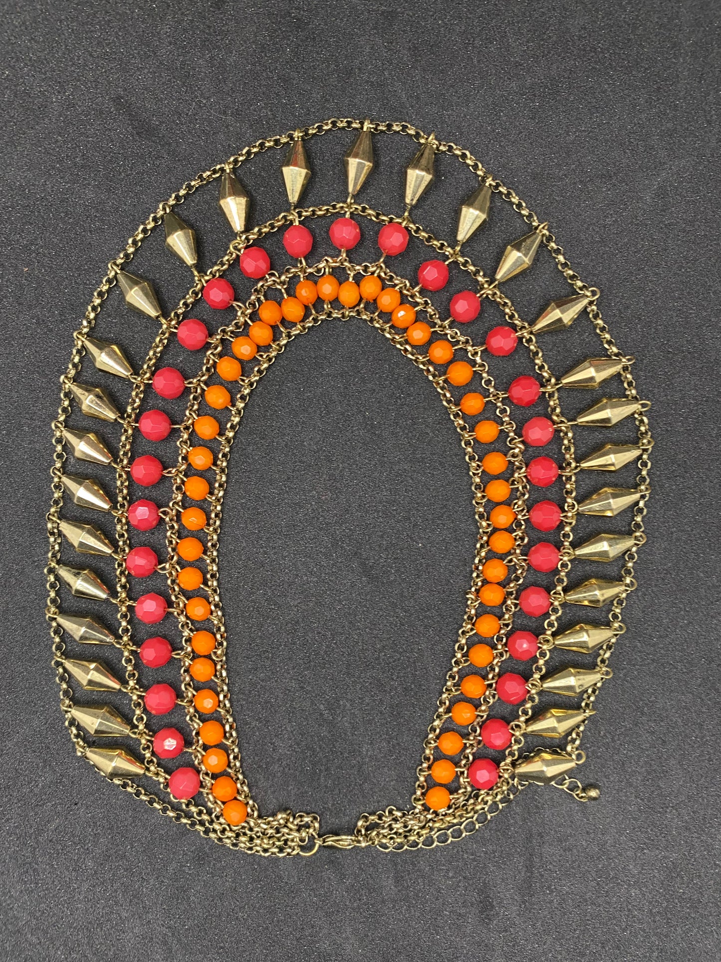 Layered beaded choker necklace
